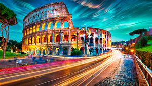 Colosseum in Rome at night by Mustafa Kurnaz