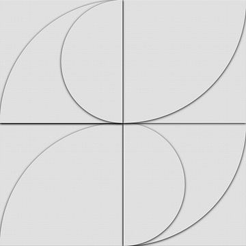 Abstrakte Retro-Geometrie. Formen in Off-White, 3-D-Look von Dina Dankers
