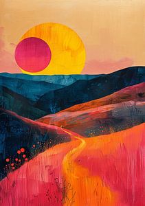 Mond Landschaft Natur Berge Expressionismus No 5