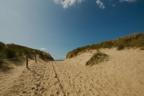 De strandopgang op Texel