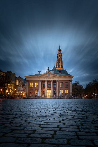The Corn Exchange in the Blue Hour on the Vismarkt - Groningen