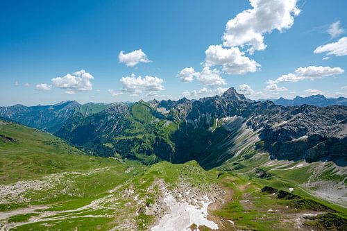Uitzicht op de Hintersteiner vallei en de Hochvogel