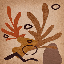 Art moderne abstrait, organique et géométrique, dans des tons ocres sur Online Arts