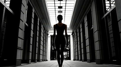 Silhouet in de paleisgang