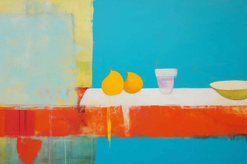 Modern and abstract still life in contrasting colours by Studio Allee