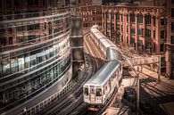 Métro de Chicago Coude en S entre les bâtiments par Jan van Dasler Aperçu