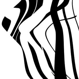 Organisch 4 | Schwarz & Weiß Minimalistisch Abstrakt von Menega Sabidussi