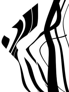 Organisch 4 | Zwart & Wit Minimalistisch Abstract van Menega Sabidussi