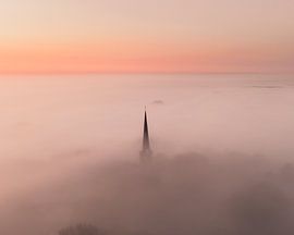 Beautiful foggy morning at Alkmaar, North Holland