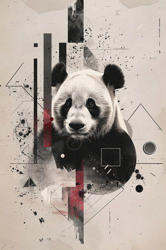 Abstracte panda - Modern dierenportret