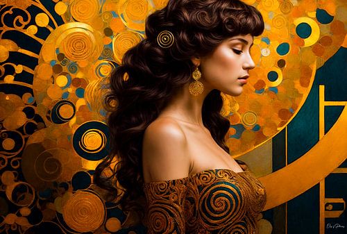 Aurea Divina: Velvet & Ore - Profile with golden spirals