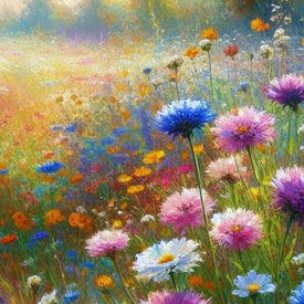 Wildflowers in a field by Henk van Holten
