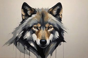 Portrait head wolf by De Muurdecoratie