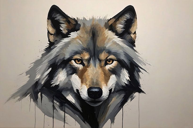 Portrait tête de loup par Art & Soul Creations