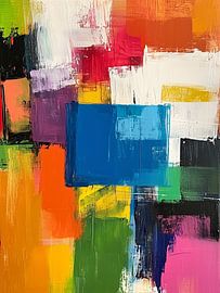 Strukturierte Farbblöcke in Blau und Pink von artefacti