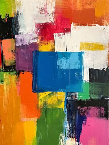 Textured colour blocks in blue and pink