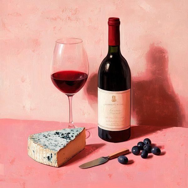 Wine and cheese: a moment of pleasure by Poster Art Shop