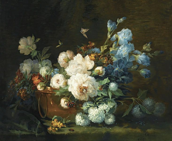 Een bloemstilleven, Marie Beloux-Hodieux van Meesterlijcke Meesters