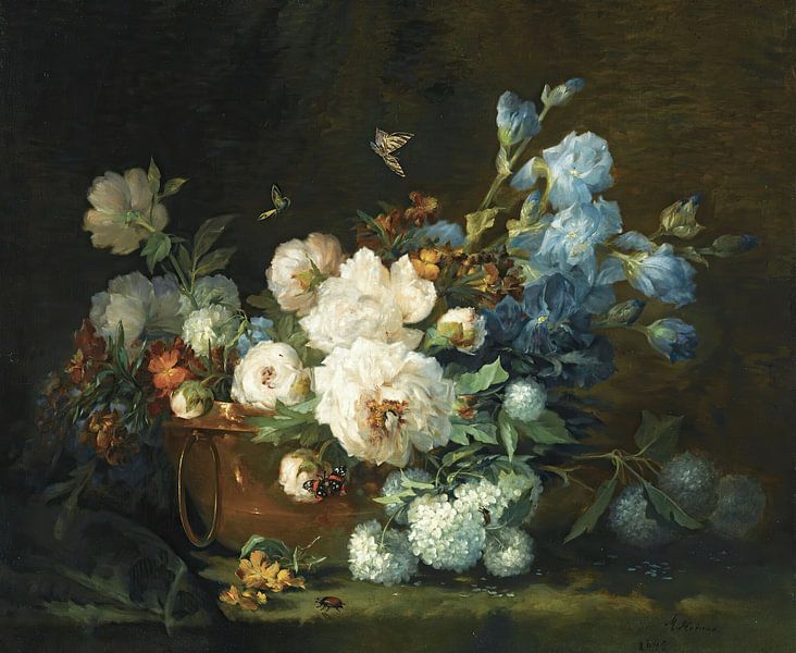 A Flower Still Life, Marie Beloux-Hodieux by Masterful Masters