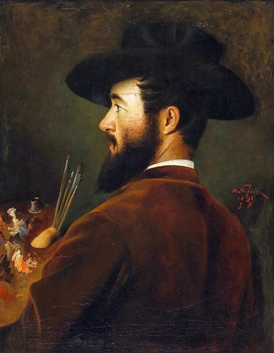 Moritz Stifter - Zelfportret met schilderspalet, 1892
