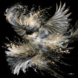 vogeltje in olieverf van Gelissen Artworks