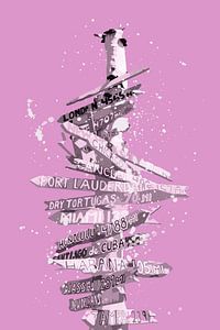 Graphic Art SIGNPOST | pink sur Melanie Viola