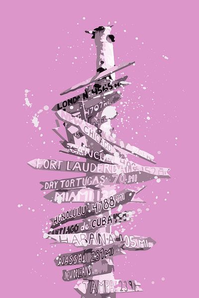 Graphic Art SIGNPOST | pink by Melanie Viola