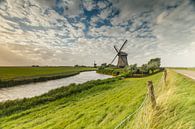Typical Dutch Windmill in a polder  par Menno Schaefer Aperçu