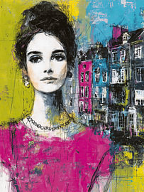 Une touche de couleur en ville sur Peinture Abstraite