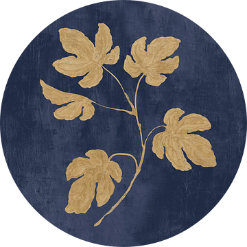 Botanische studie III Gold Navy, Julia Purinton van Wild Apple