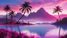 Landscape with palm trees