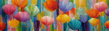 Bloemen schilderij | Abstracte bloemen arrangement van I ❤ Bloemen