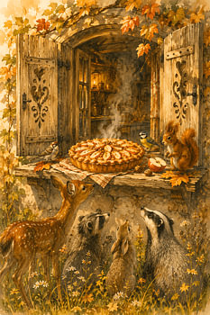 The scent of autumn from the forest cabin