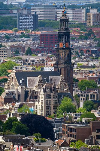 Zicht op de Westerkerk in Amsterdam