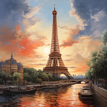 Eiffel Tower oil painting by TheXclusive Art