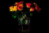 A still life of red and yellow roses with a twist by Jan Hermsen thumbnail