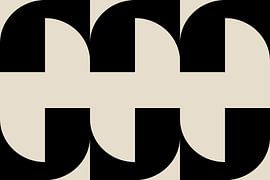 Moderne abstrakte minimalistische geometrische Retro-Formen in Weiß und Schwarz 1 von Dina Dankers