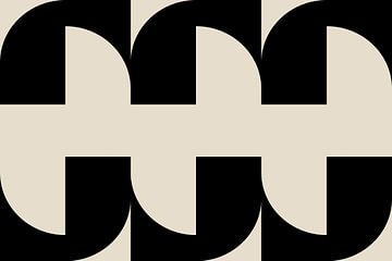 Moderne abstracte minimalistische geometrische retro vormen in wit en zwart 1 van Dina Dankers