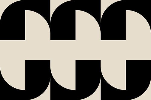 Moderne abstracte minimalistische geometrische retro vormen in wit en zwart 1