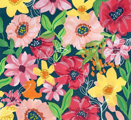 Vibrant Painted Flowers