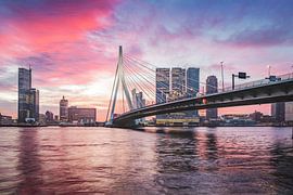 Magischer Sonnenaufgang Erasmusbrücke Rotterdam von Midi010 Fotografie