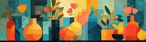 Stilleven met Vazen en Fruit