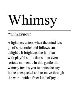 Whimsy Definition - White by WordsThatInspire