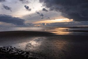 Coucher de soleil à la mer des Wadden sur Ameland