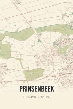 Alte Landkarte von Prinsenbeek (Nordbrabant) von Rezona