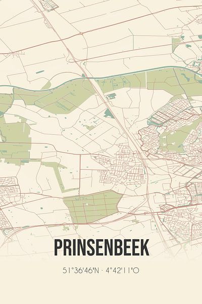 Alte Landkarte von Prinsenbeek (Nordbrabant) von Ortsdrucke