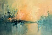 Abstraktes Kunstwerk in sanften Tönen