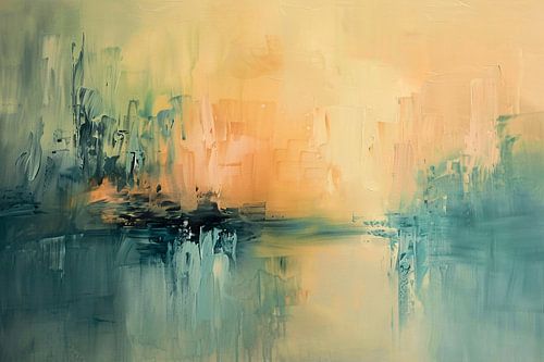 Abstract kunstwerk in zachte tinten