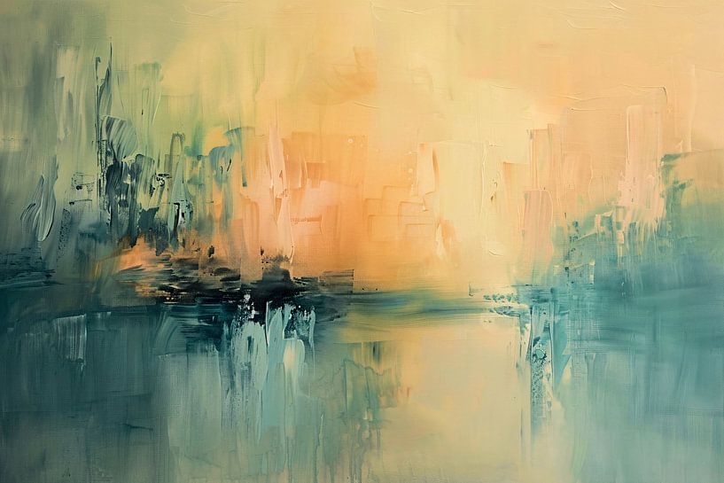 Œuvre d'art abstraite dans des tons doux par Imperial Art House