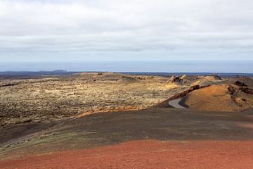 Kleurrijk vulkaanlandschap op het eiland Lanzarote van Reiner Conrad